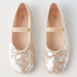 Zara Kids Sequin Ballet Flats | Size 2 US Girls and 33 EU